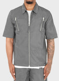 Nylon Zipper Shirt - Grey