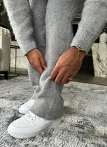 Mohair Flare Joggers - Grey