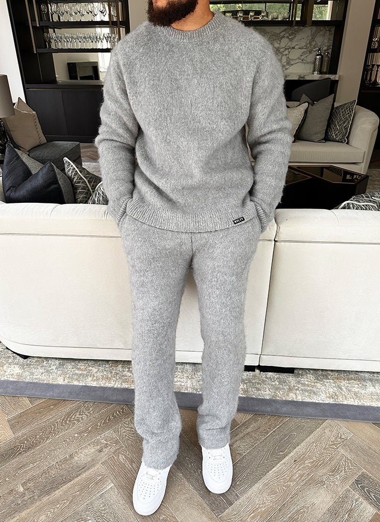 Mohair Flare Joggers - Grey