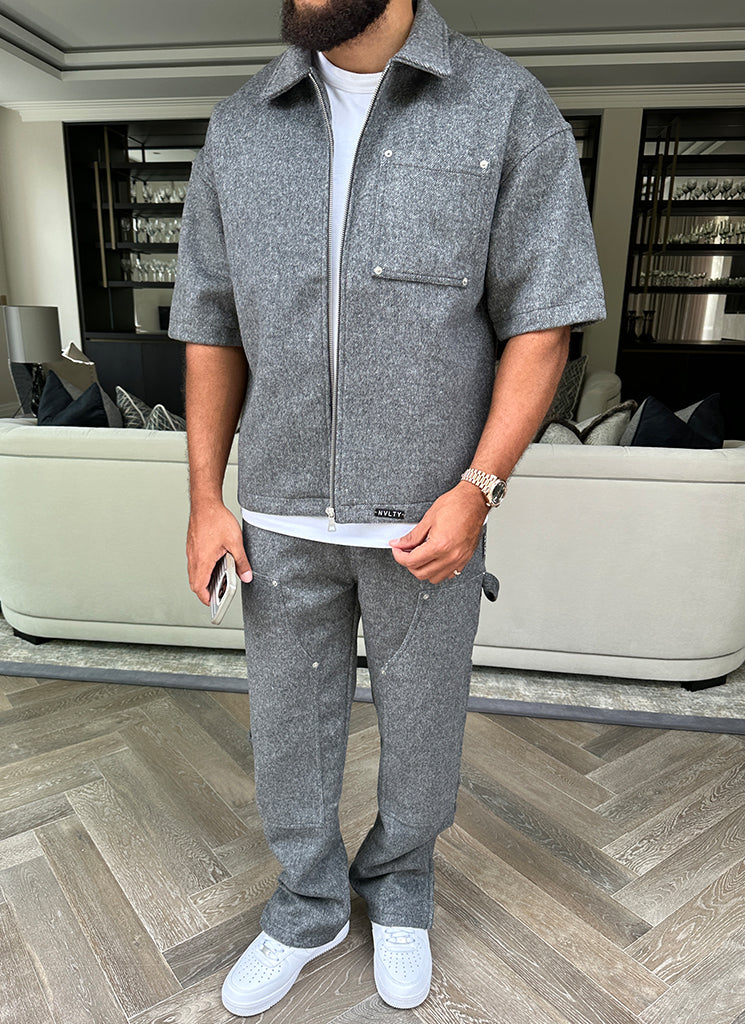 Heavyweight Wool Carpenter Rivet Pants - Grey – US - N V L T Y