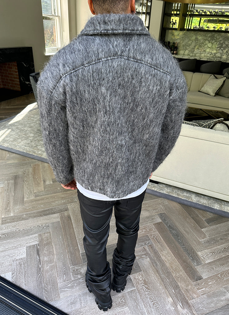 Mohair Zipper Jacket - Grey