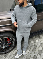 Heavyweight Knitted Hoodie - Grey