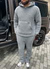 Heavyweight Knitted Flare Joggers - Grey