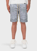 Paisley Mesh Shorts - Grey