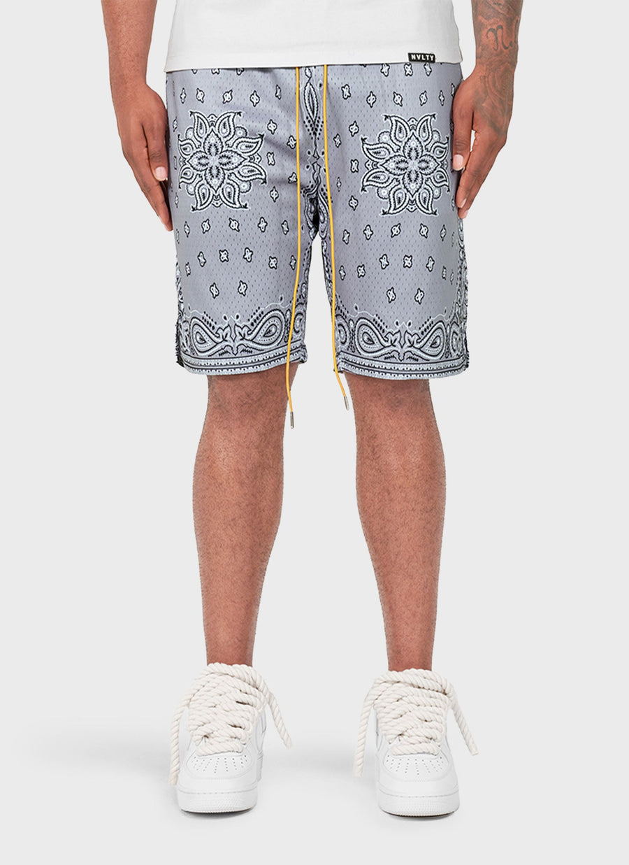Short en maille Paisley - Gris