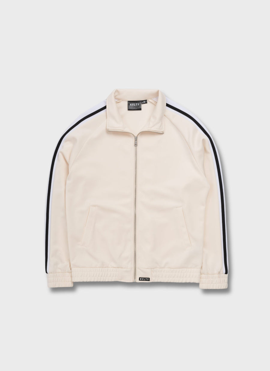 Panelled Luxe Track Jacket - Ivory