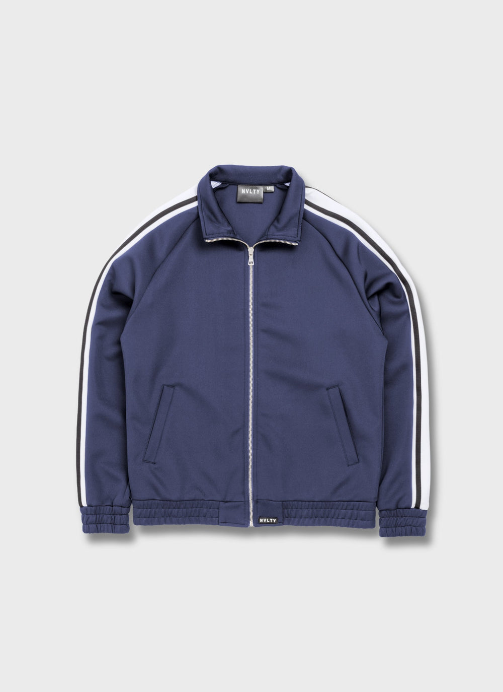 Panelled Luxe Track Jacket - Navy