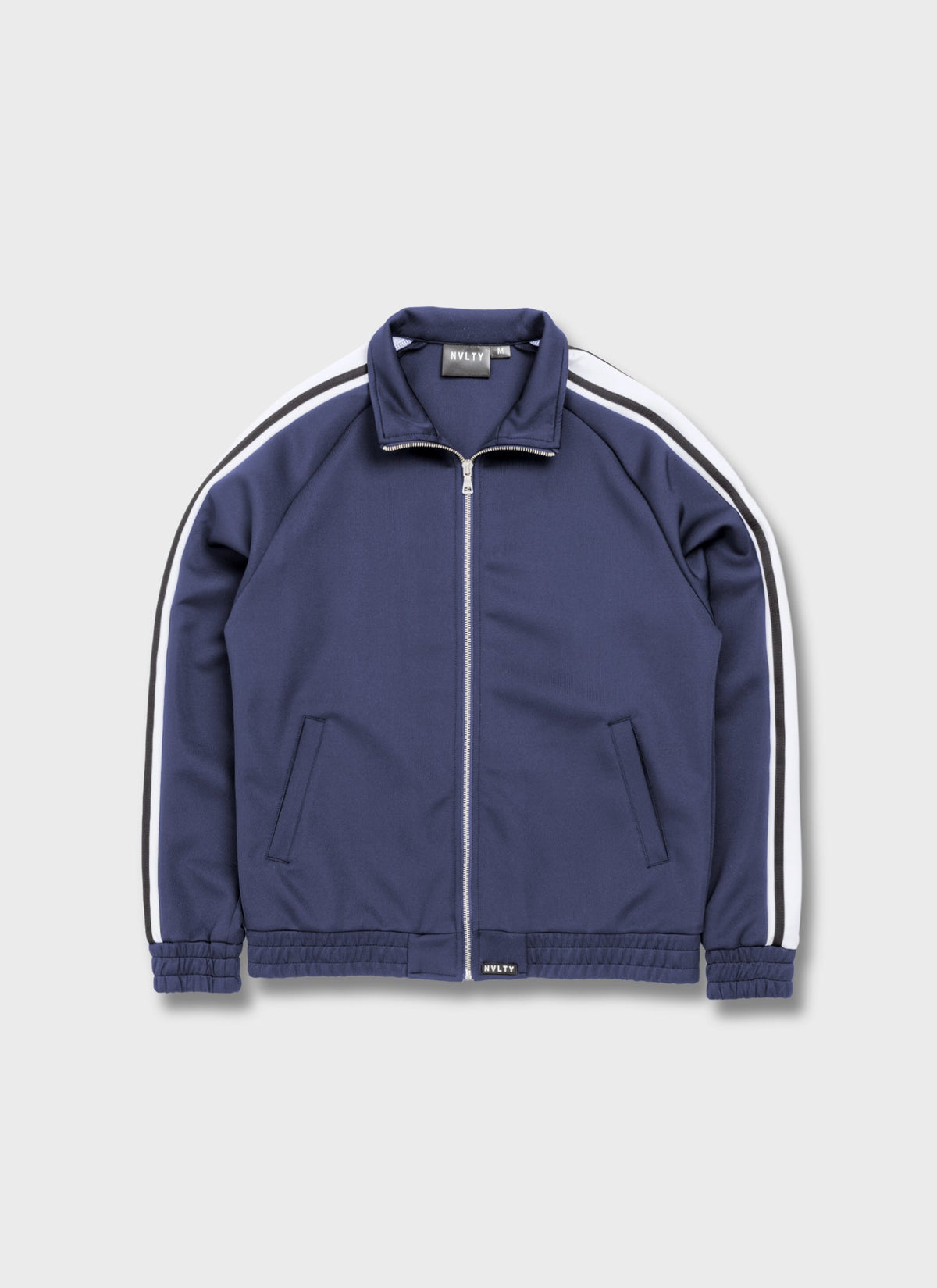 Panelled Luxe Track Jacket - Navy