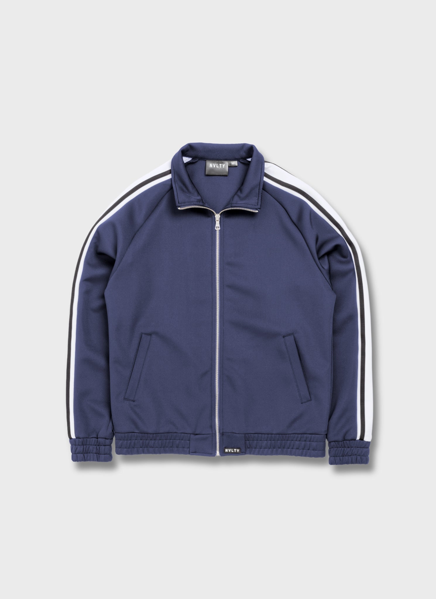 Panelled Luxe Track Jacket - Navy