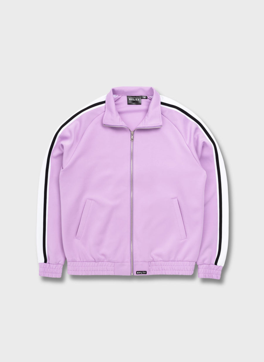 Panelled Luxe Track Jacket - Purple