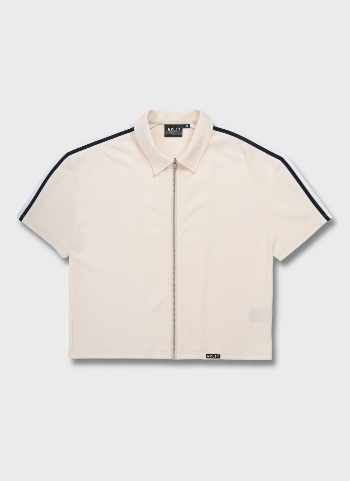 Panelled Luxe Track Shirt - Ivory
