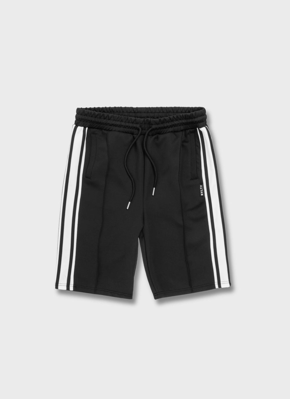 Panelled Luxe Track Shorts - Black