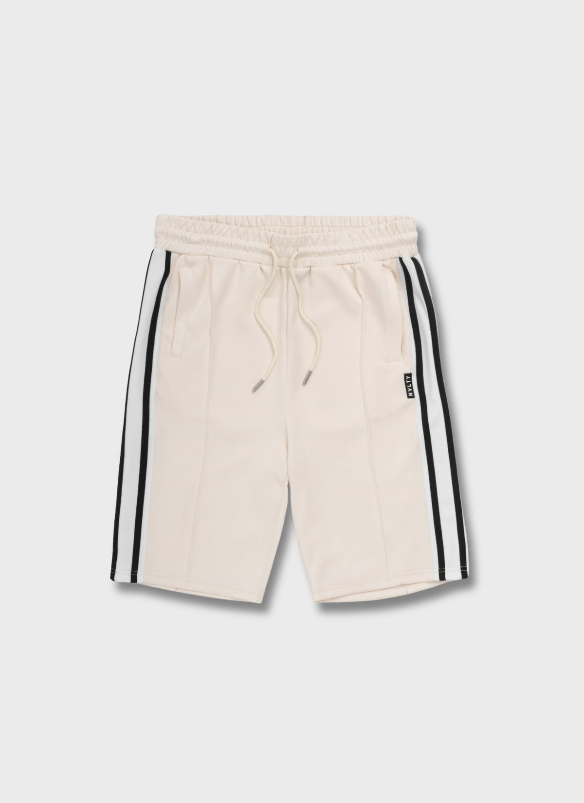 Panelled Luxe Track Shorts - Ivory