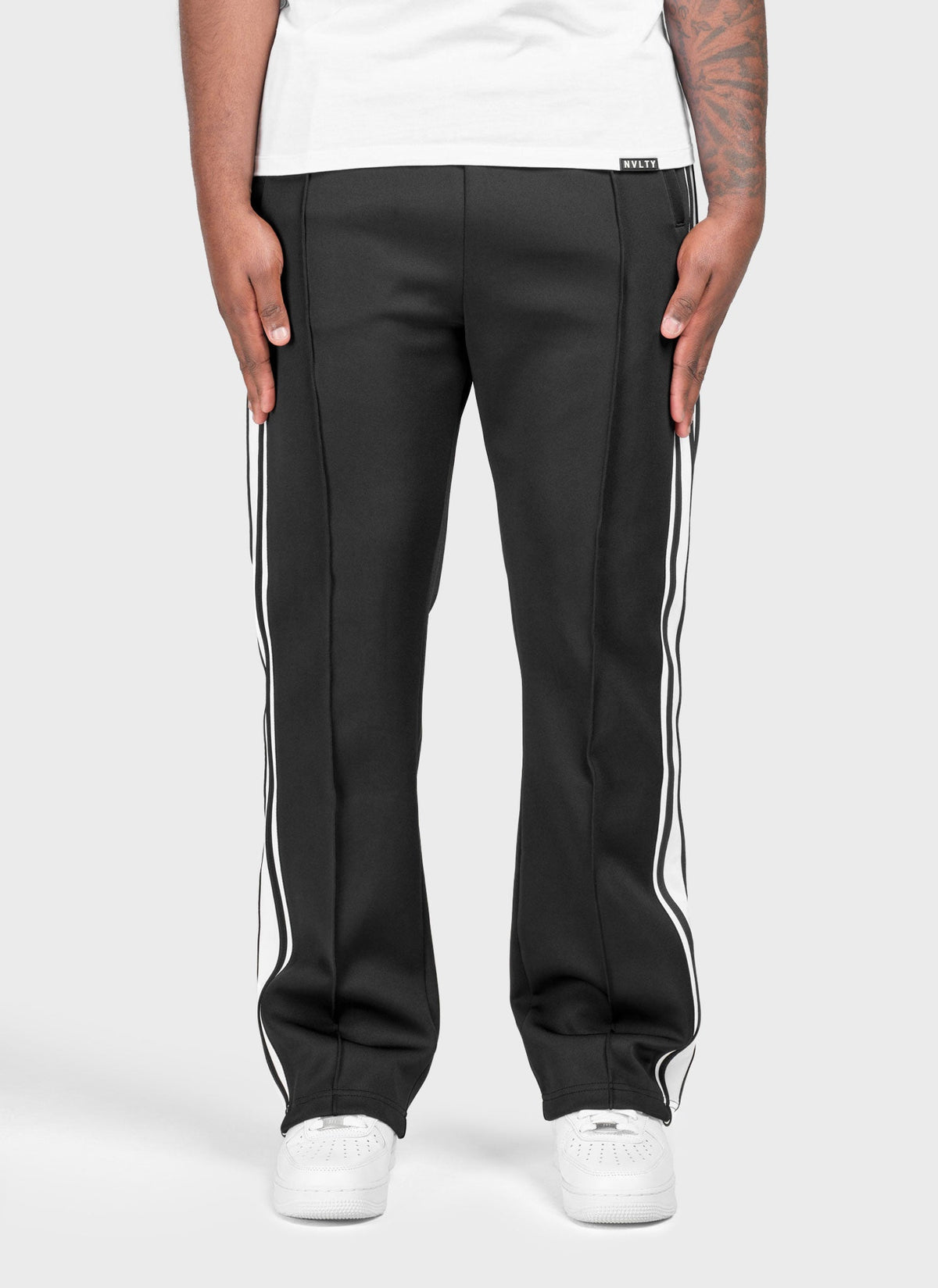 Panelled Luxe Track Pants - Black