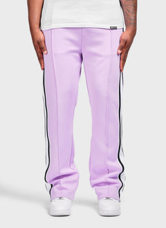 Panelled Luxe Track Pants - Purple