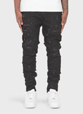 Patchwork Paint Jeans - Black