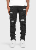Repaired Paint Jeans - Black