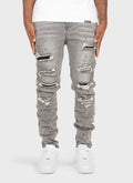 Repaired Paint Jeans - Light Grey