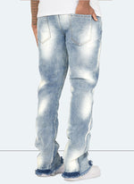 Vintage Flare Sunfaded Jeans - Blue