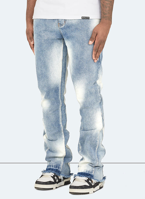 Vintage Flare Sunfaded Jeans - Blue