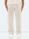 Crochet Knit Trousers - Stone