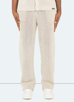 Crochet Knit Trousers - Stone