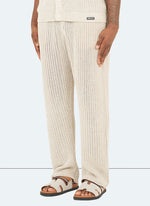 Crochet Knit Trousers - Stone