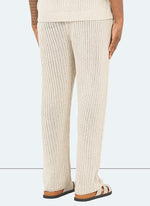 Crochet Knit Trousers - Stone