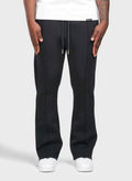 Scuba Structured Flare Pleat Joggers - Black