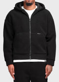 Sherpa Zip Hoodie - Black