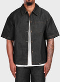 Structured Selvedge Denim Shirt - Black