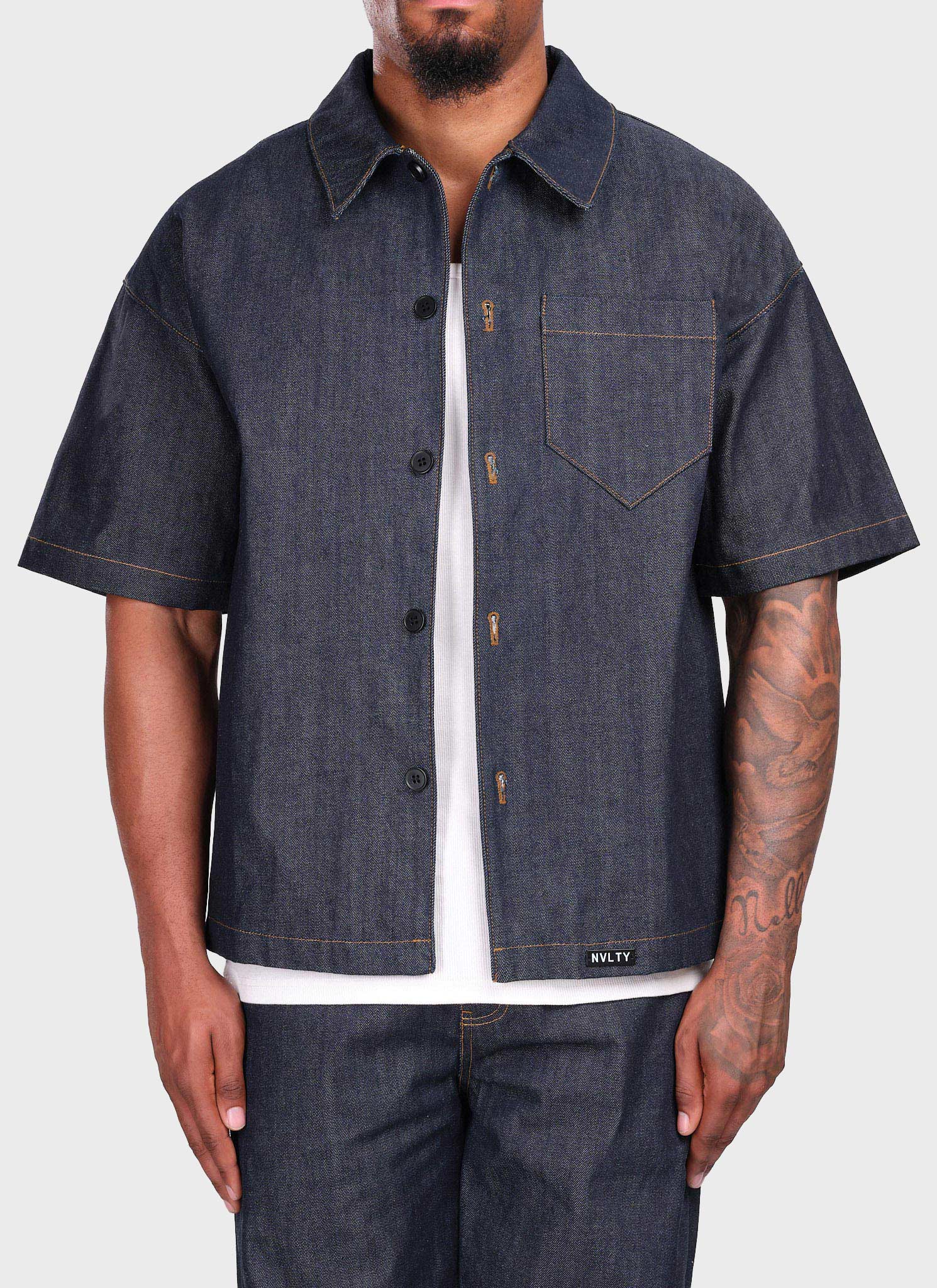 Structured Selvedge Denim Shirt - Indigo