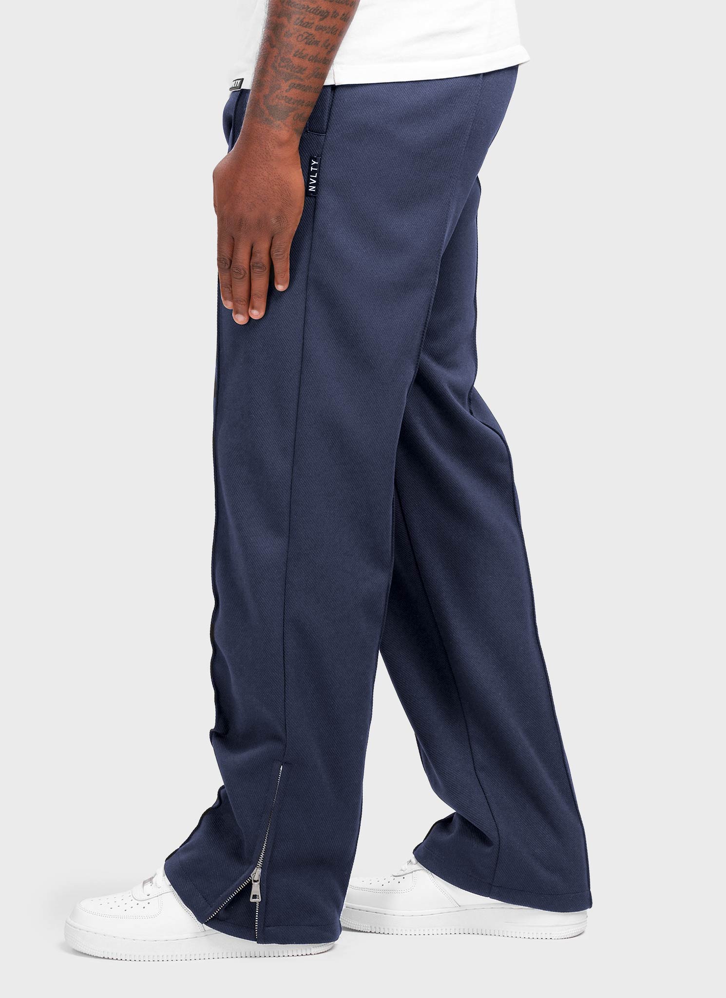 Twill Pleat Pants - Navy