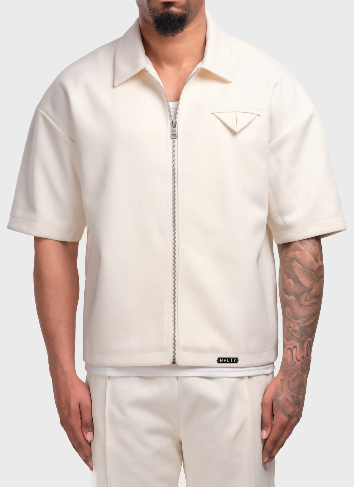 Twill Pocket Square Shirt - Ivory