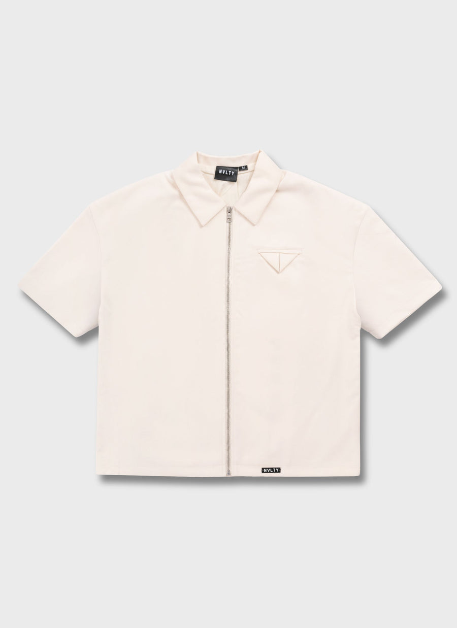 Twill Pocket Square Shirt - Ivory