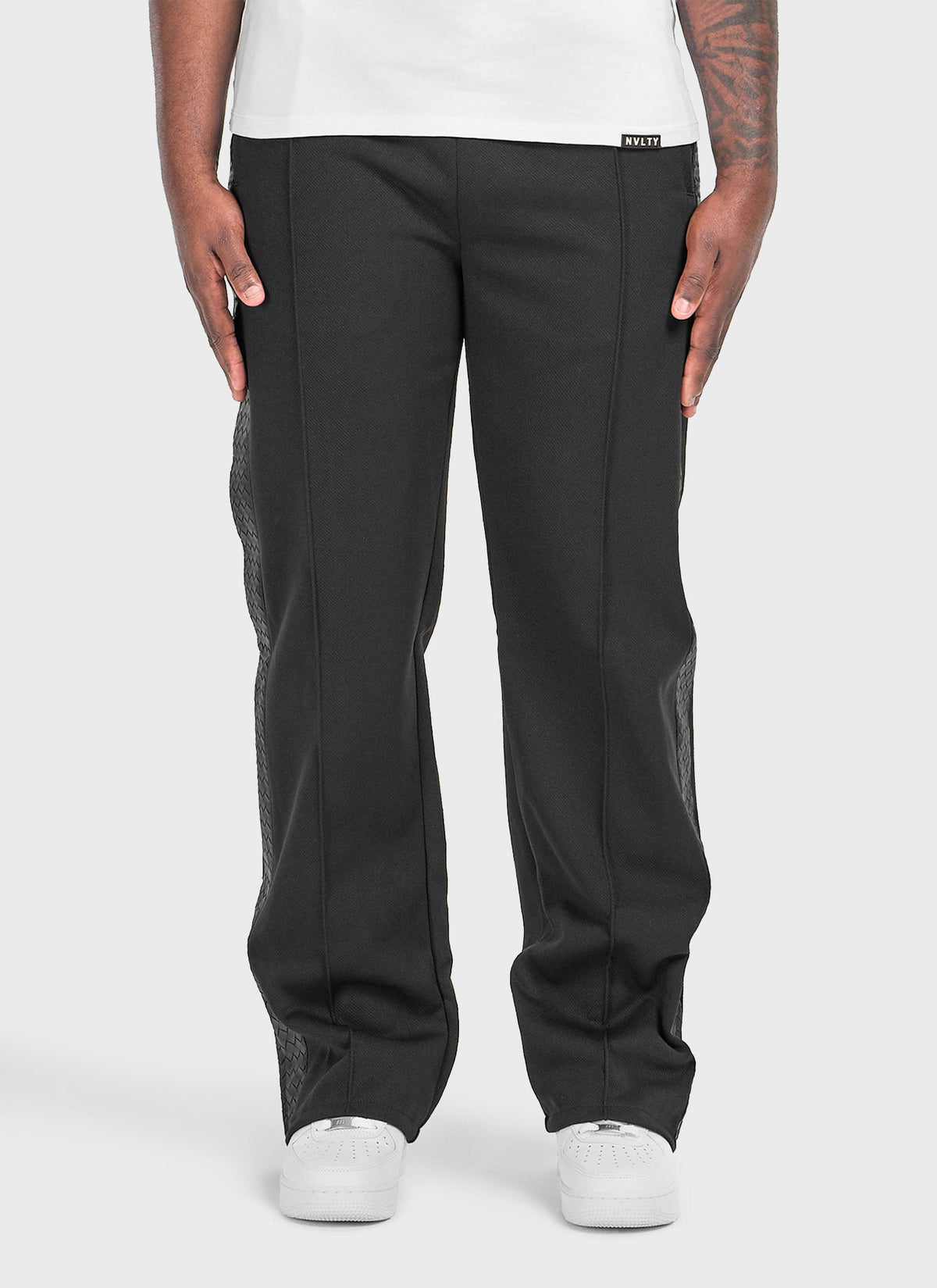 Twill Interlock Pleat Pants - Black