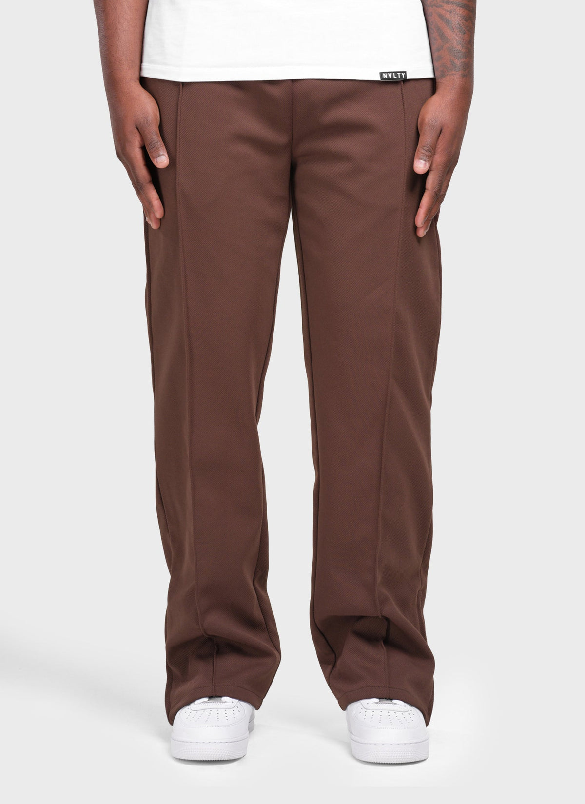 Twill Pleat Pants - Brown