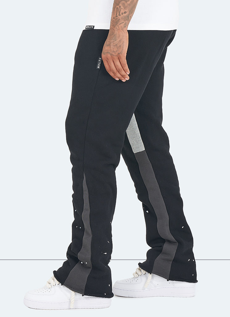 Vintage Flare Paint Joggers – Schwarz