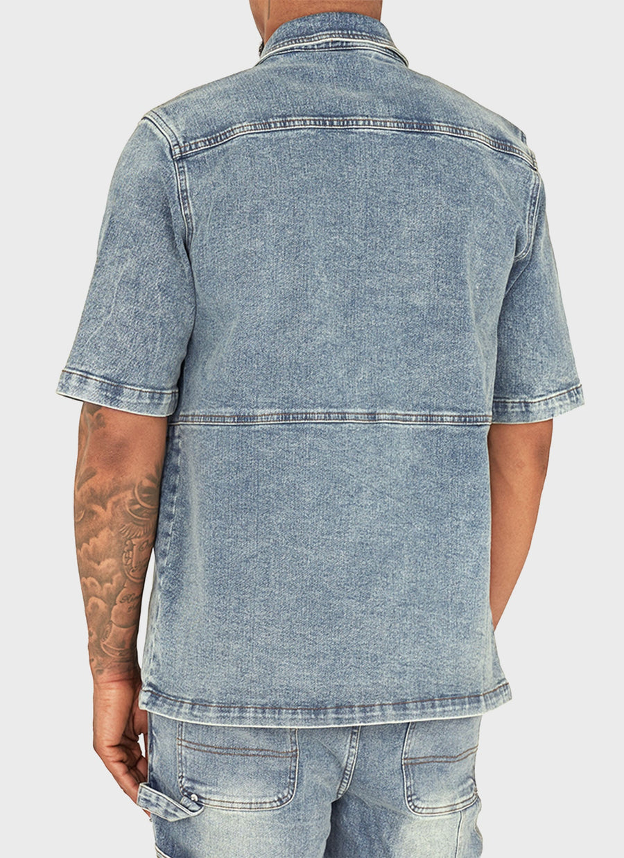 Vintage Carpenter Denim Shirt - Blue
