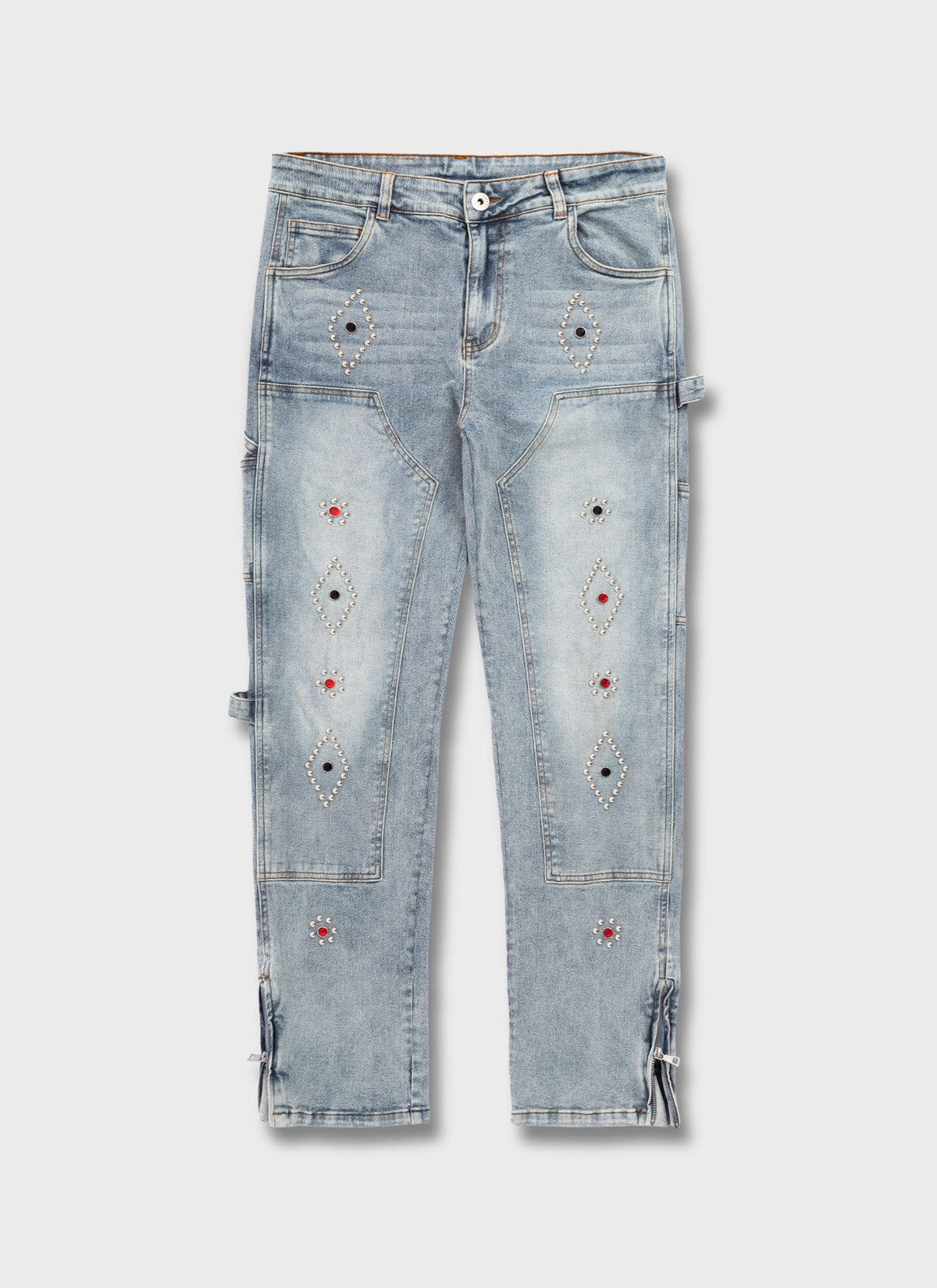 Vintage Carpenter Studded Jeans - Blue