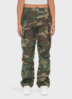 Vintage Flare Cargos – Tarnfarbe 