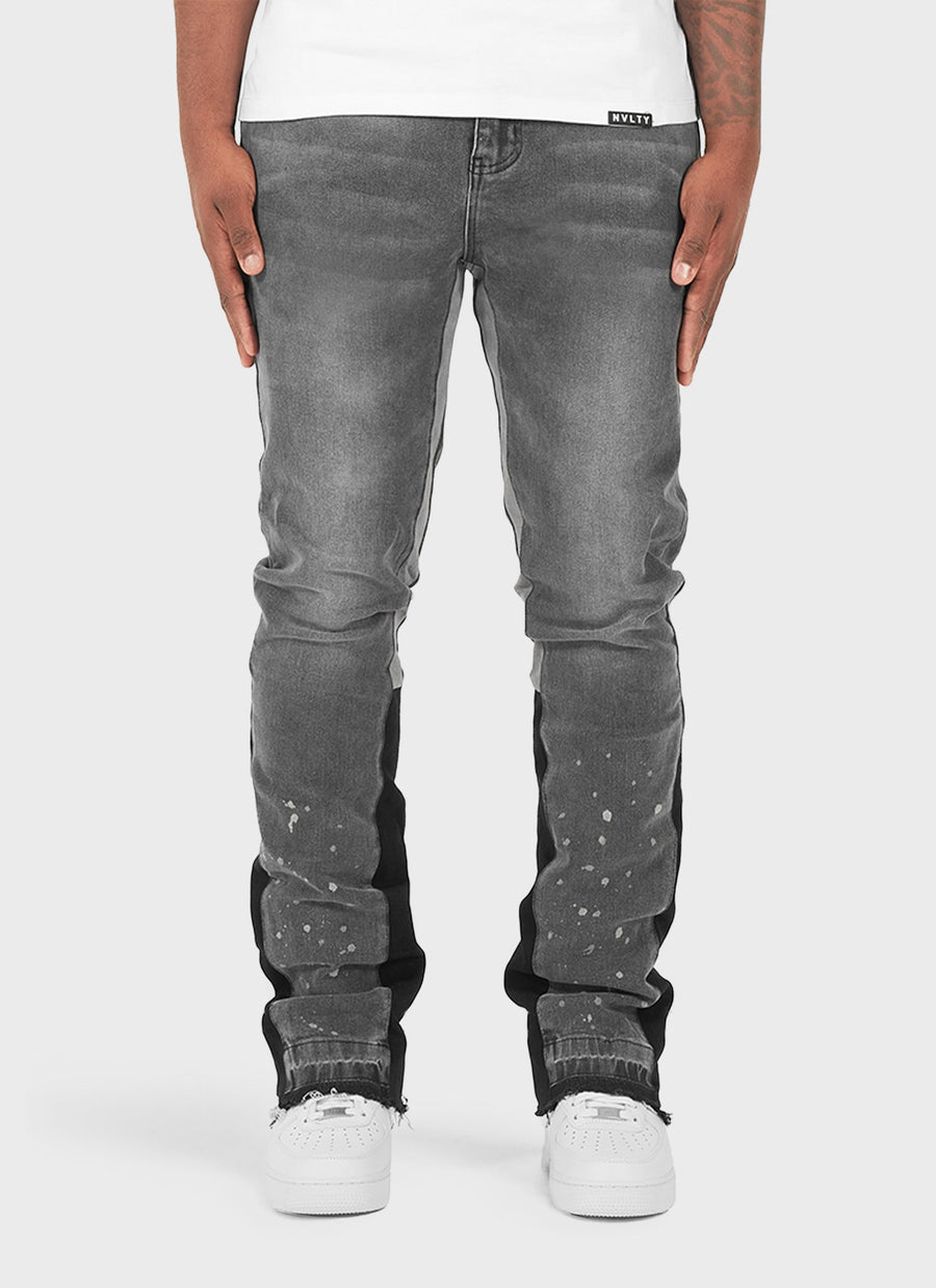 Vintage Flare Paint Jeans - Grey