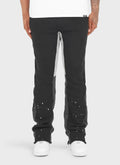 Vintage Flare Paint Joggers - Black