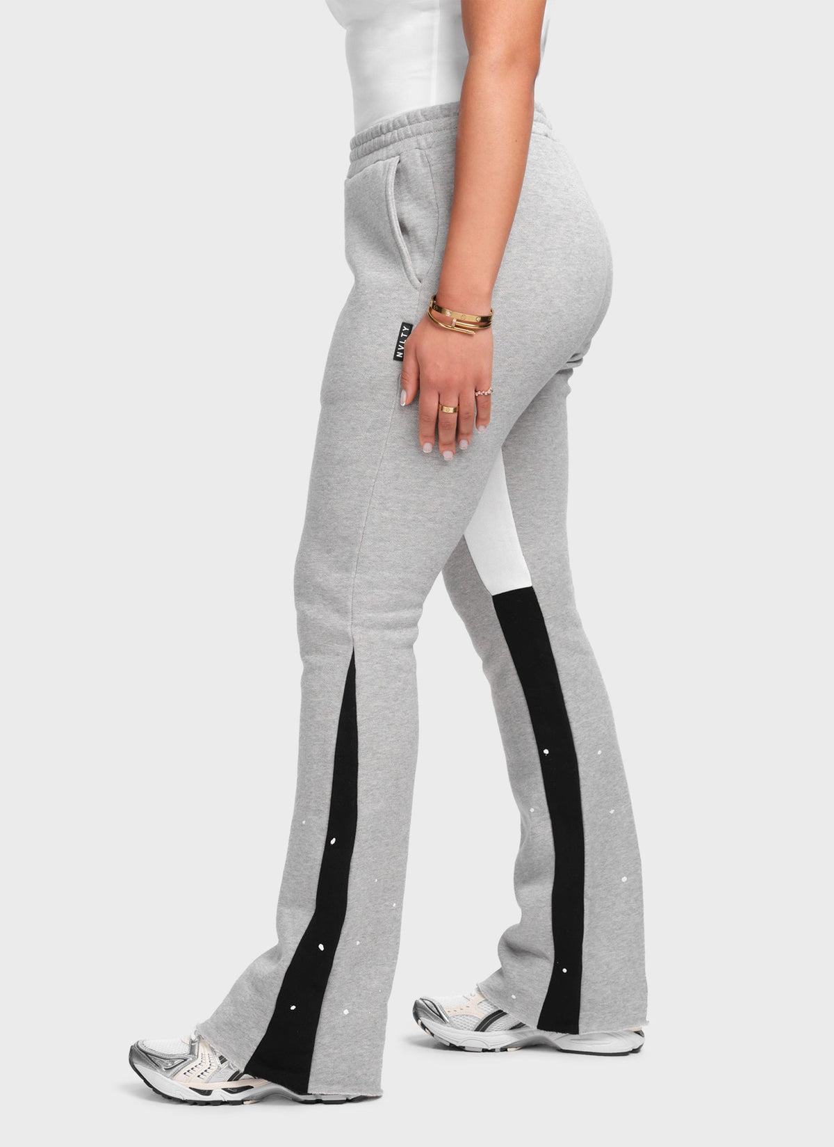Vintage Flare Paint Joggers - Grey