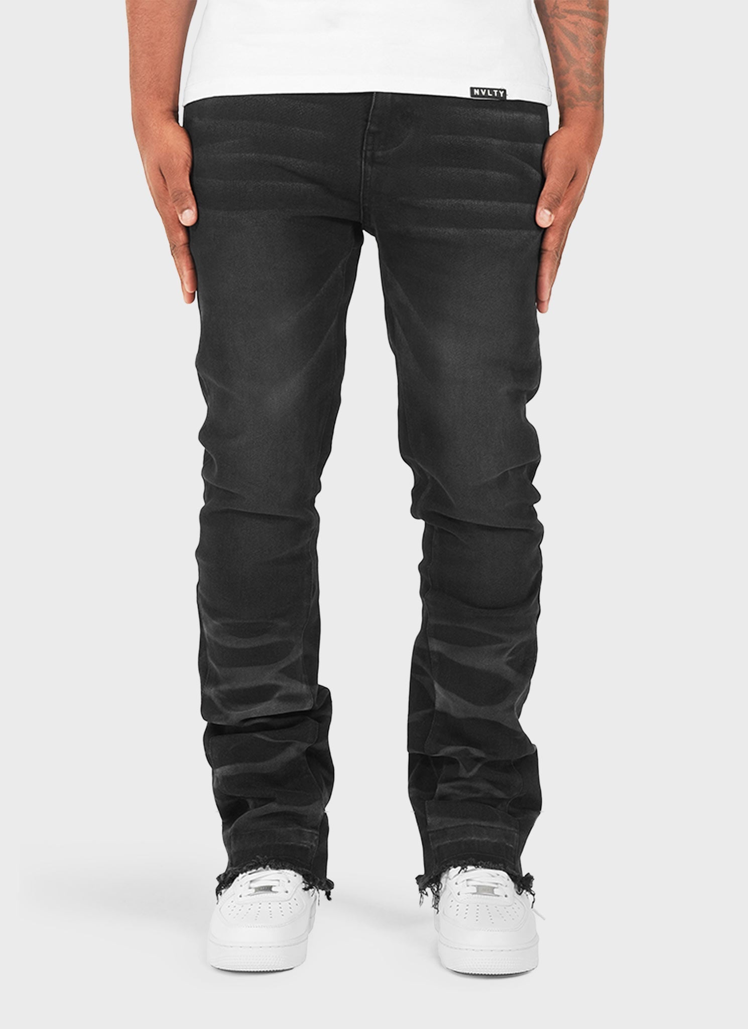 Vintage Flare Wave Jeans - Black