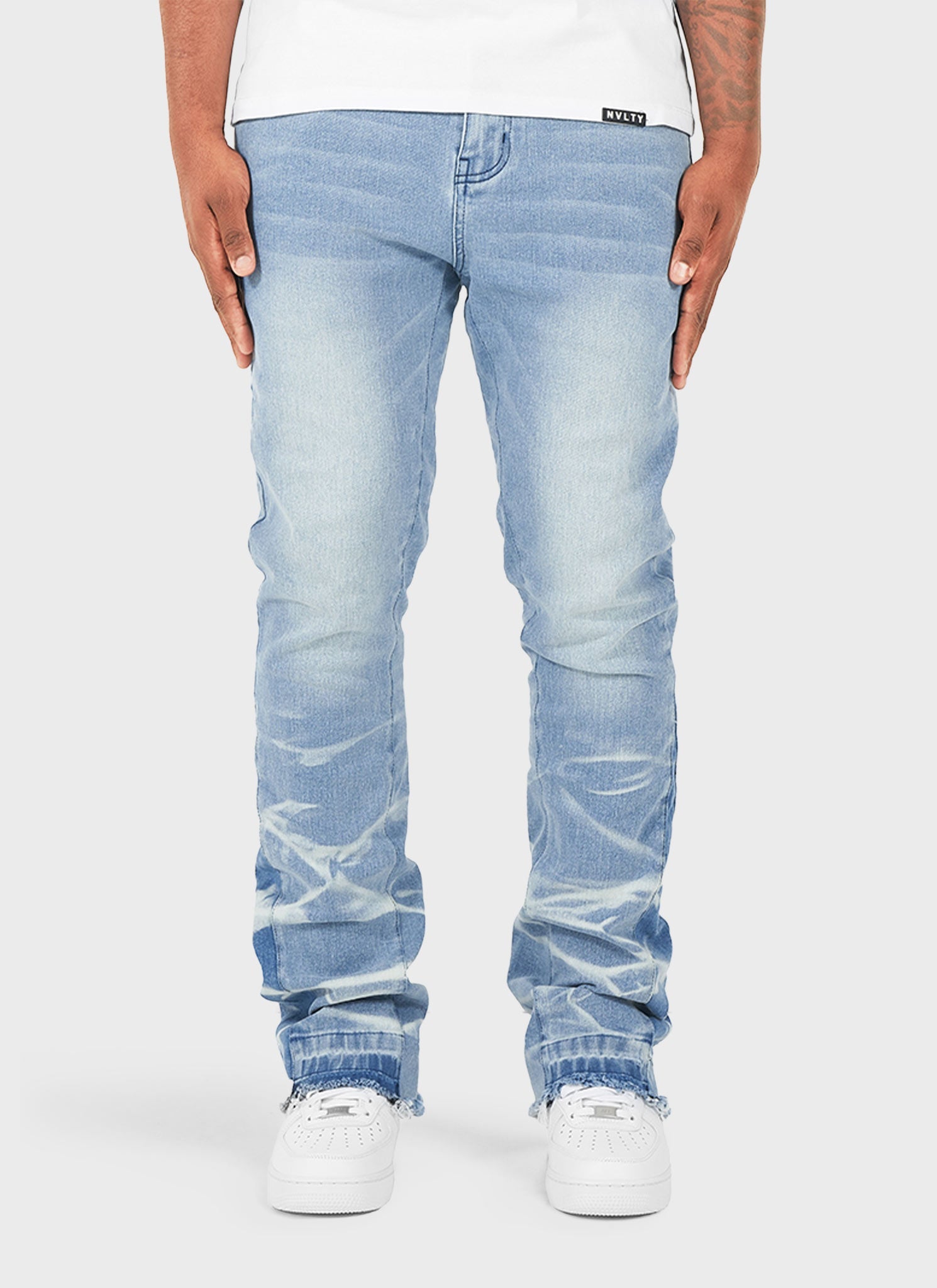Vintage Flare Wave Jeans - Blue