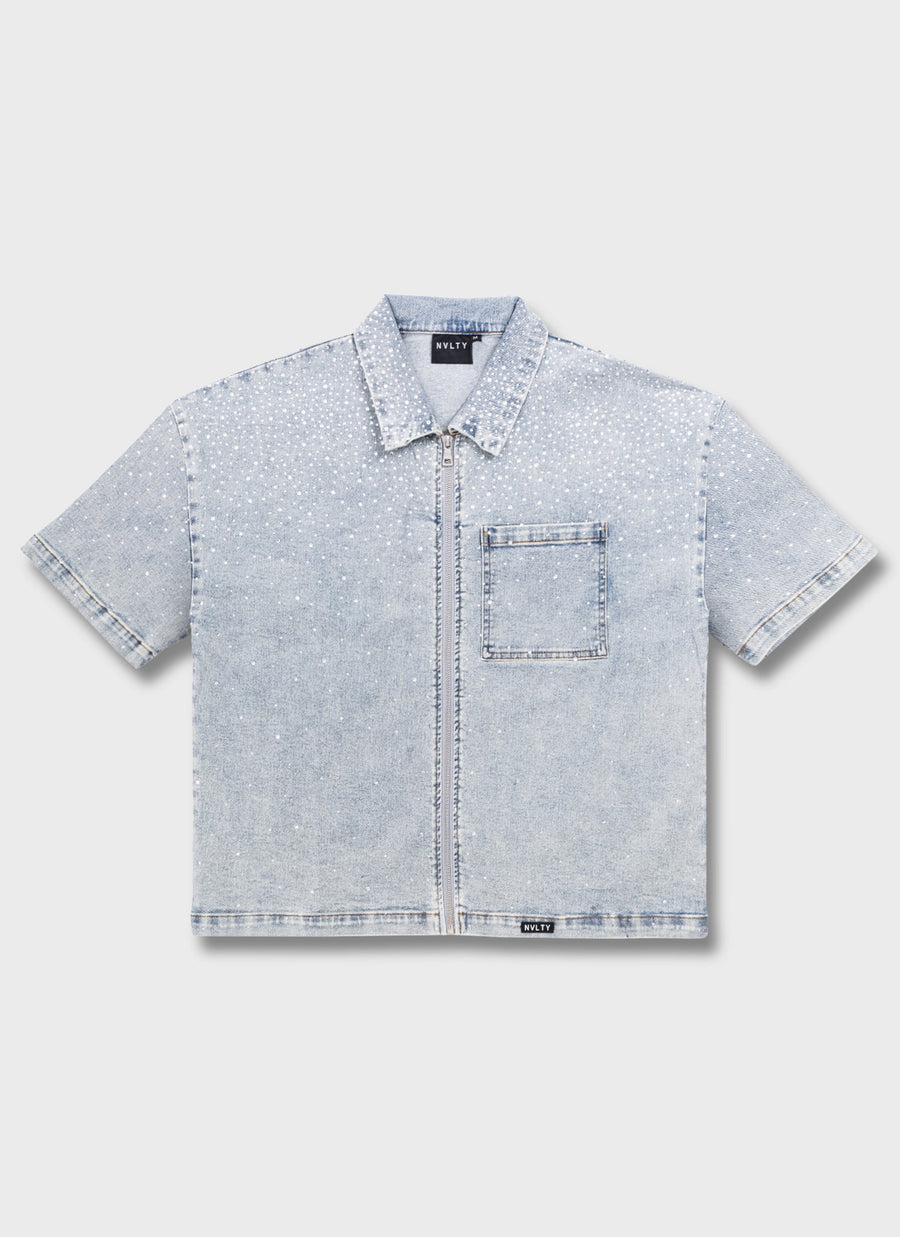 Vintage Flooded VVS Denim Shirt - Blue