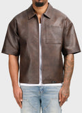 Vintage Heavyweight Leather Shirt - Brown
