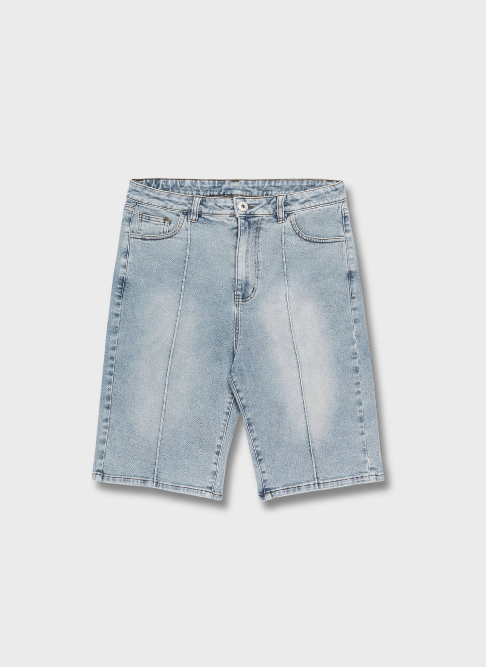 Vintage Pleat Denim Shorts - Blue