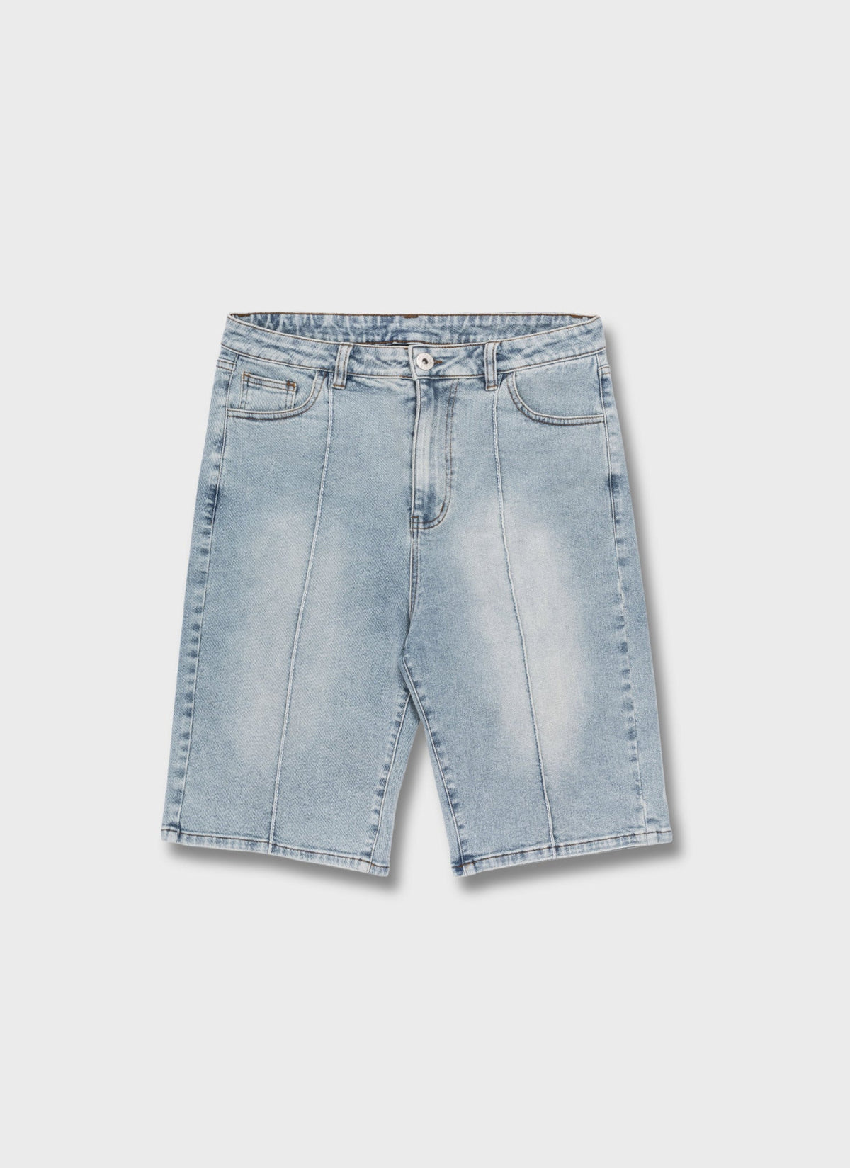 Vintage Pleat Denim Shorts - Blue